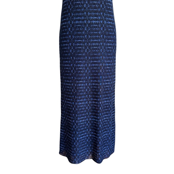 MISA Los Angeles Vanessa Patterned Column Maxi Dress Sheer Mesh Whimsy Sz Small - Picture 4 of 14